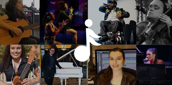 image grid of 8 disabled musicians