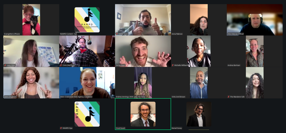 Image of the Zoom meeting featuring Nic Novicki and RAMPD Pro Members
