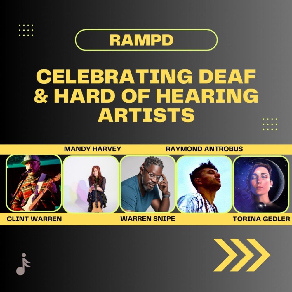 Image of five deaf / hard of hearing artists