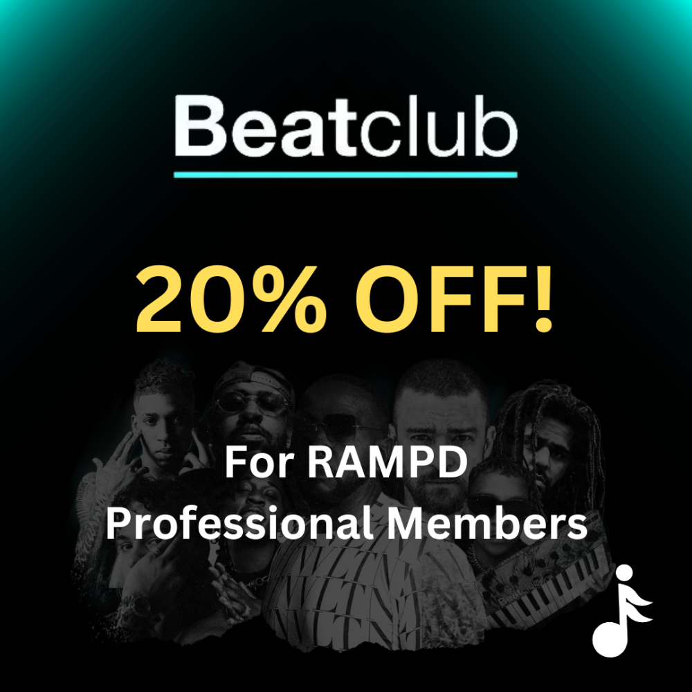 image flyer: text reads 20% off Beatclub for RAMPD Professional Members