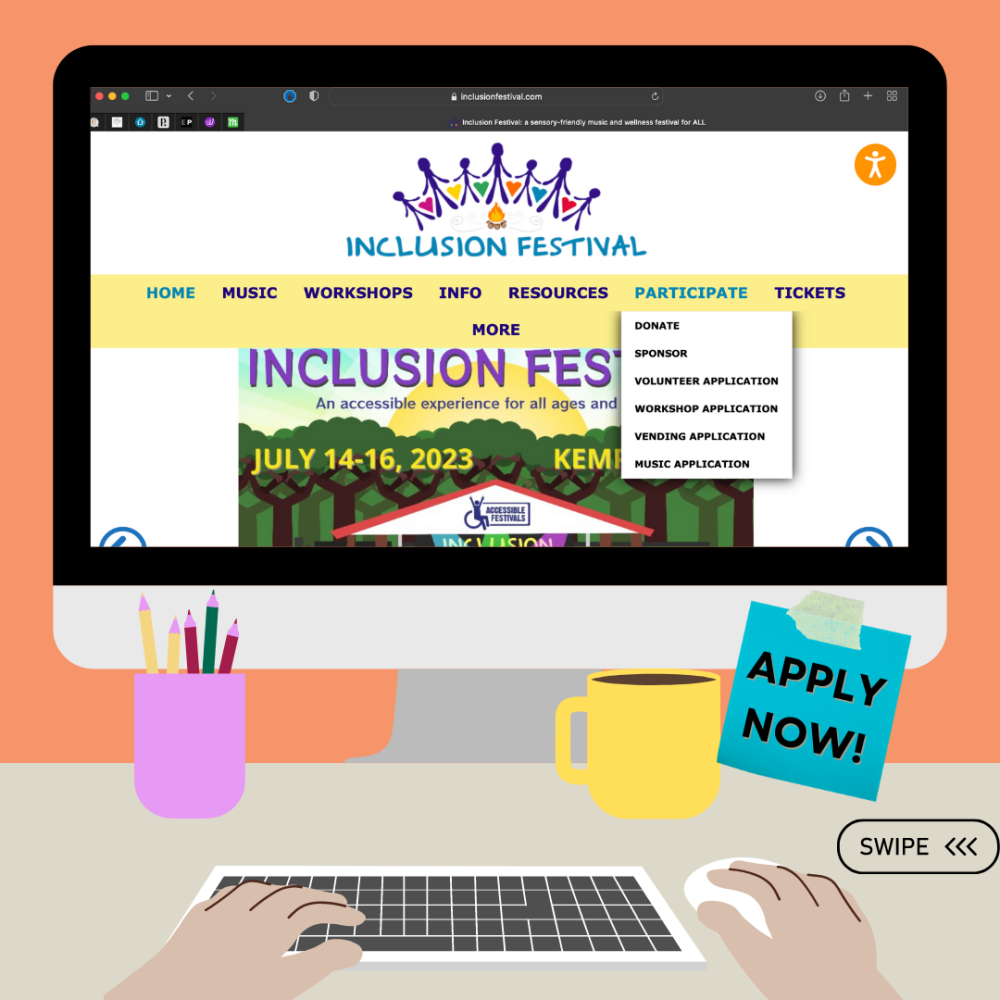 Inclusion Fest 2023 Logo on a computer