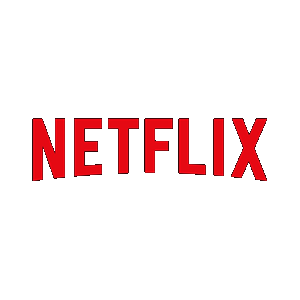 Netflix text logo, red over a black background